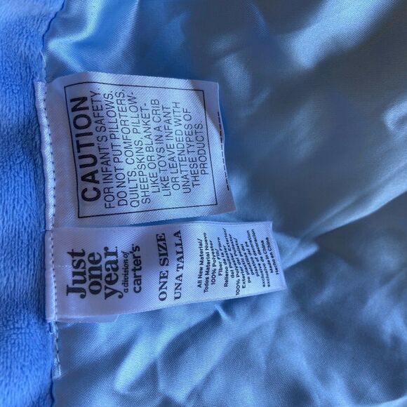 Just One Year Blue Elephant Security Blanket Rattle I LOVE YOU Nunu Lovey - Picture 5 of 7